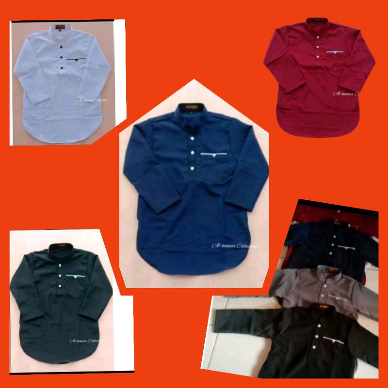 Baju kurta anak laki laki lengan panjang/pakaian Koko kurta anak,baju muslim anak model kurta/kurta 