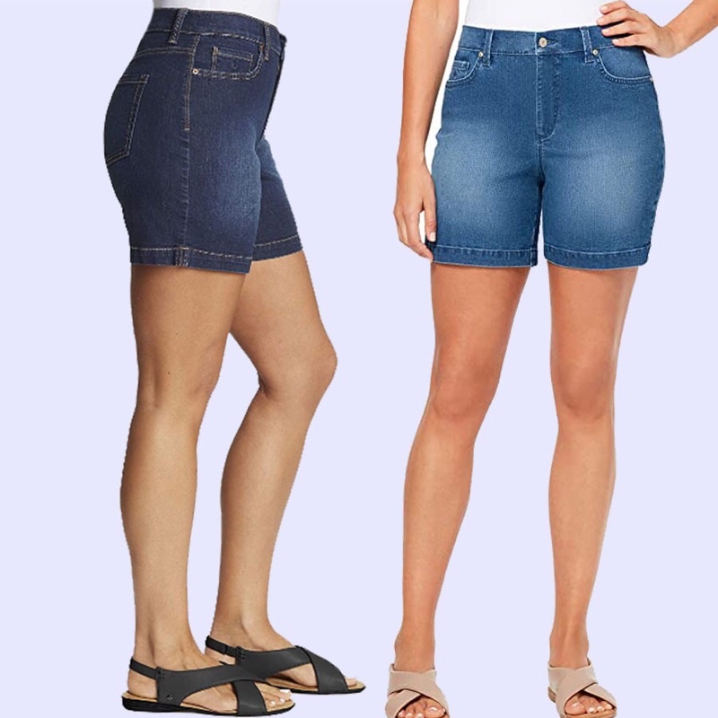 lovemecorner GLORIA VANDERBILT AMANDA DENIM SHORTS SLIM EFECT CELANA PENDEK JEANS WANITA BAHAN MELAR