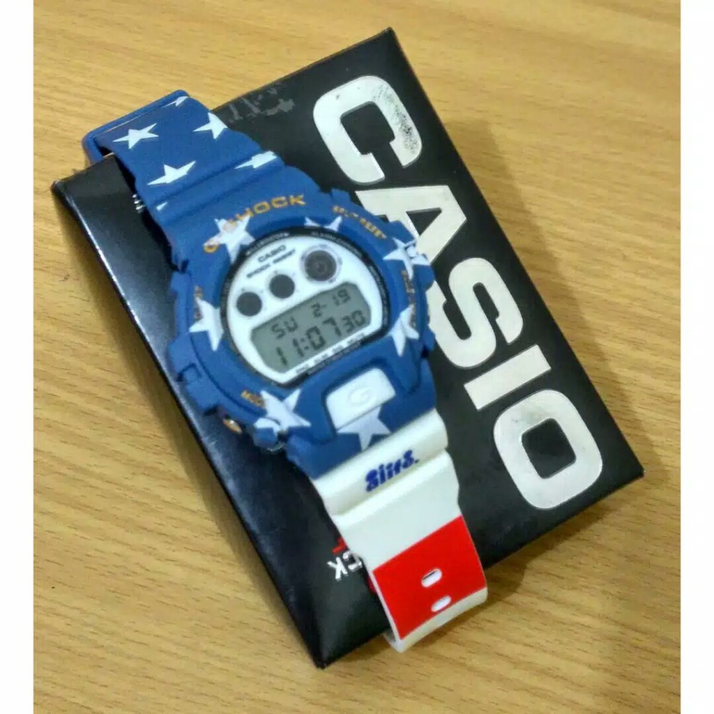 JAM TANGAN PRIA / WANITA G-SHOCK CASIO DW6900 KARAKTER (CAPTAIN AMERICA)