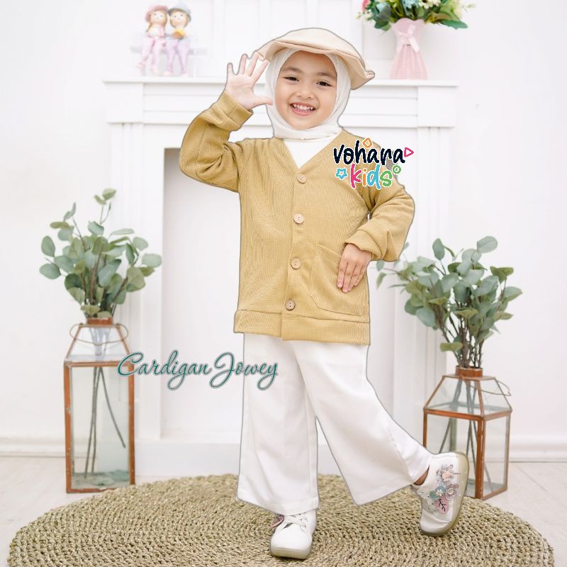 1-8 Tahun Cardigan Kancing JOWEY Cardigan Anak Waffle Knit