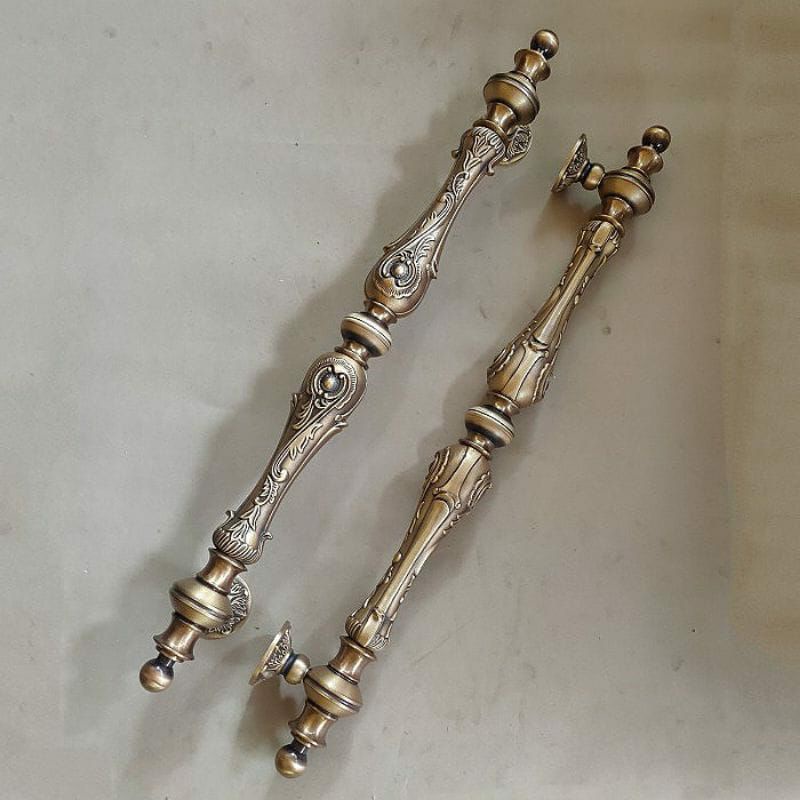 Handle Pintu / Gagang Pintu Rumah Pagar Kuningan Antik 90cm