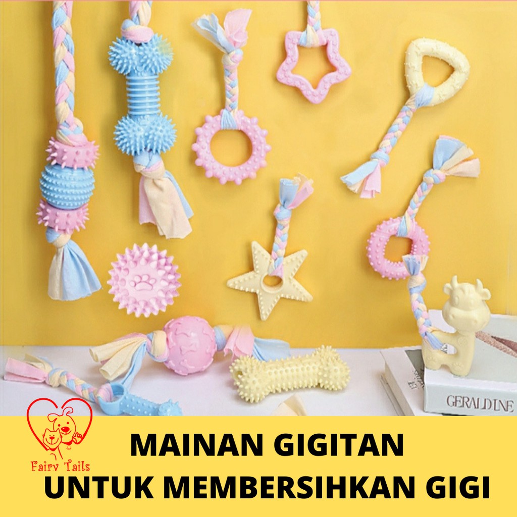 Mainan Gigitan Kunyah Untuk Anjing dan Kucing / Pet Chew Plush Toy Bentuk Bintang Bahan TPR