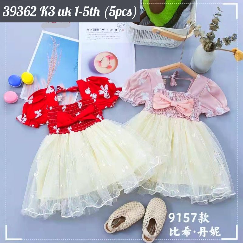 [0-5th] DRESS TUTU ANAK GAUN PESTA SMOKE IMPORT / DRESS SMOKE TILE ANAK IMUT MOTIF POLKADOT DRESS TUTU ANAK IMPORT PREMIUM KERUT SMOKE SABRINA / DRESS PESTA ANAK SABRINA TUTU