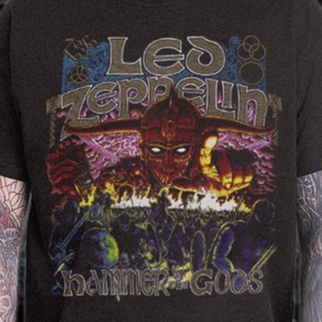 T-Shirt Vintage Band Metal Led Zeppelin Hammer Of The Gods Long Sleeve 1990s Shirt_014