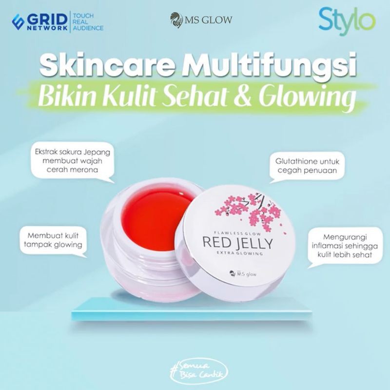 MS GLOW RED JELLY WAJAH GLOWING SEKETIKA