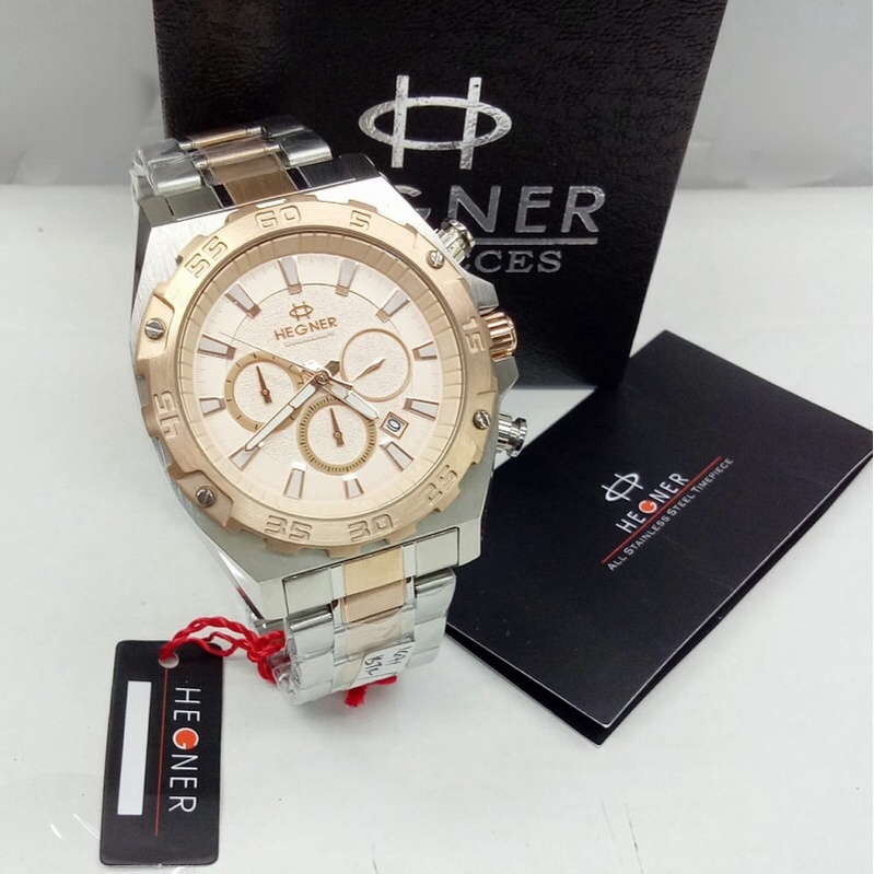 Jam tangan Hegner 1671 Tali Rantai Original Pria