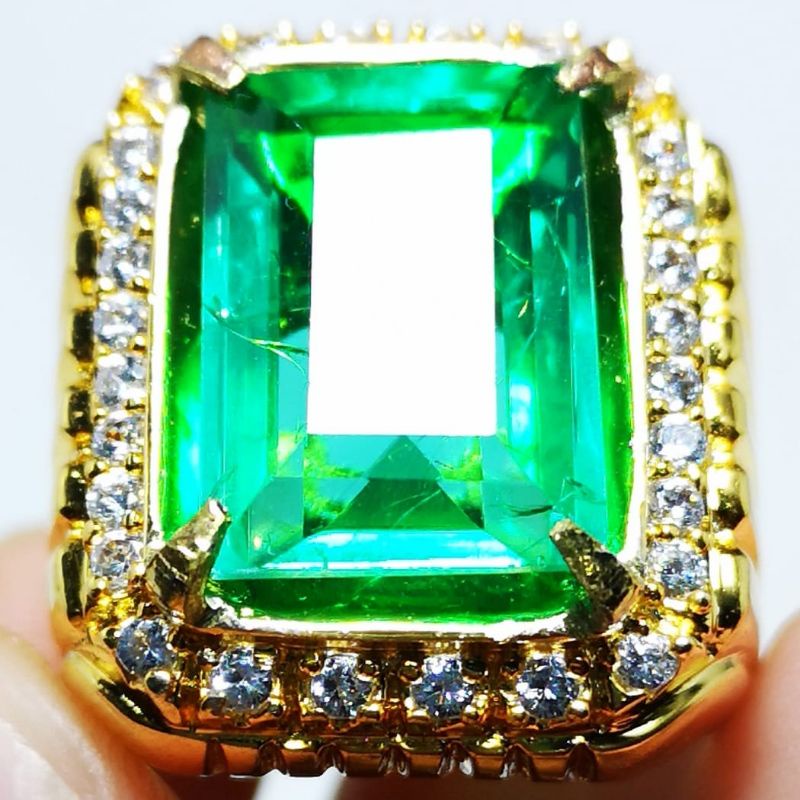 BATU CINCIN ZAMRUD COLOMBIA CHATAM RING PERAK BANGKOK 926 SIAP PAKAI