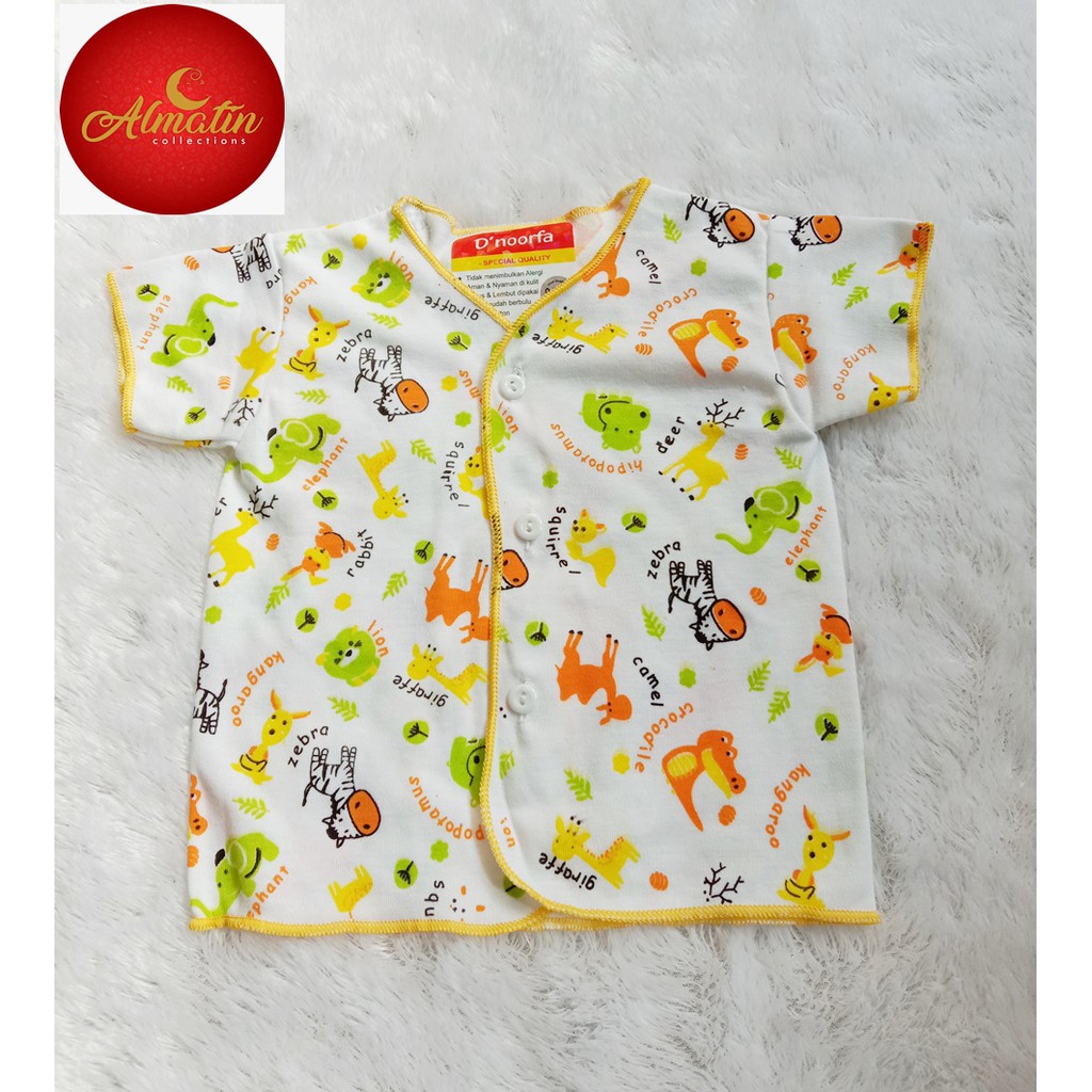 3 Pcs Baju Bayi Pendek Motif Newborn