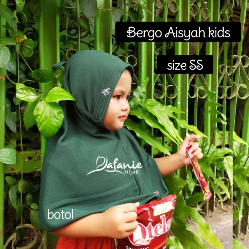 BARU Bergo Aisyah size SS anak usia 2-4thn Non pet halus dan adem merek by Rafanie Hijab