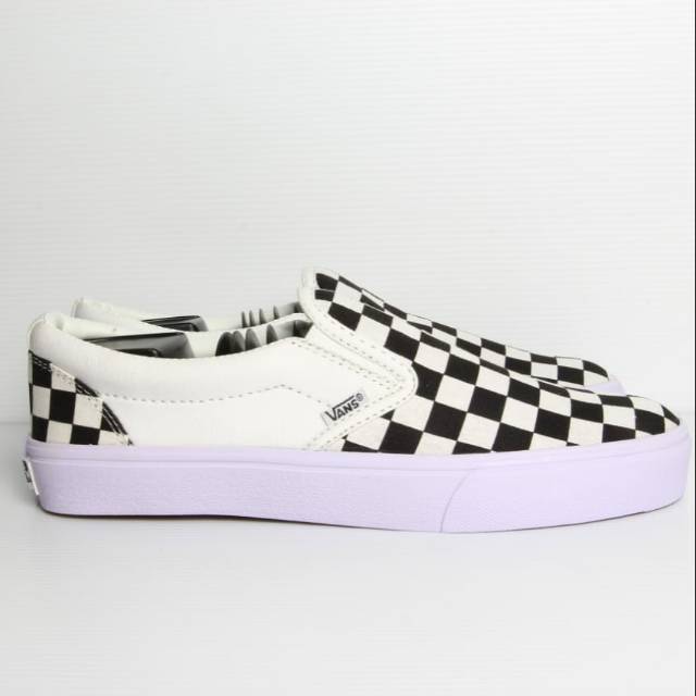 Sepatu Vans slipon catur mono hitam putih