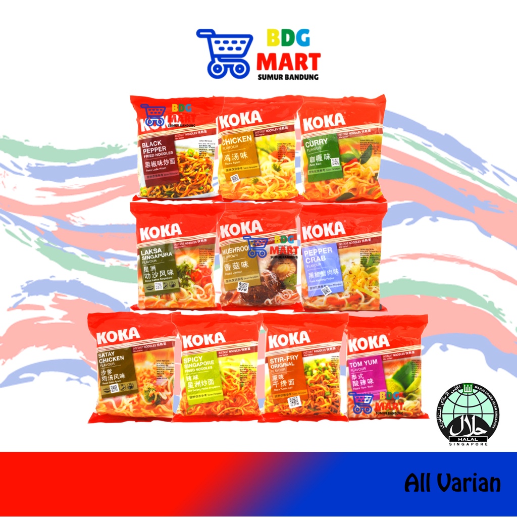

VARIAN Koka Mie Instan Kuah & Goreng Aneka Rasa Khas Singapore