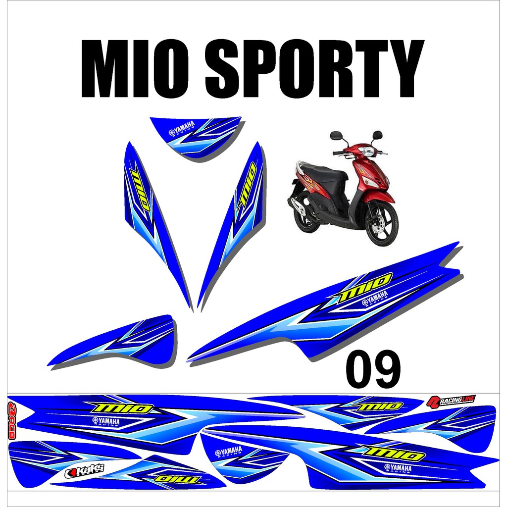 Stiker Sticker Striping Motor Variasi Yamaha MIO SPORTY Racing Murah Desain DS MIO - 9