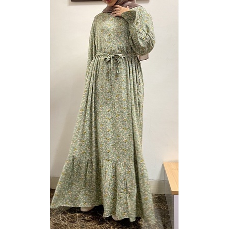 [SIZE STANDAR VOL 1] Floral dress maxi dress panjang gaun casual bunga wanita-Grass
