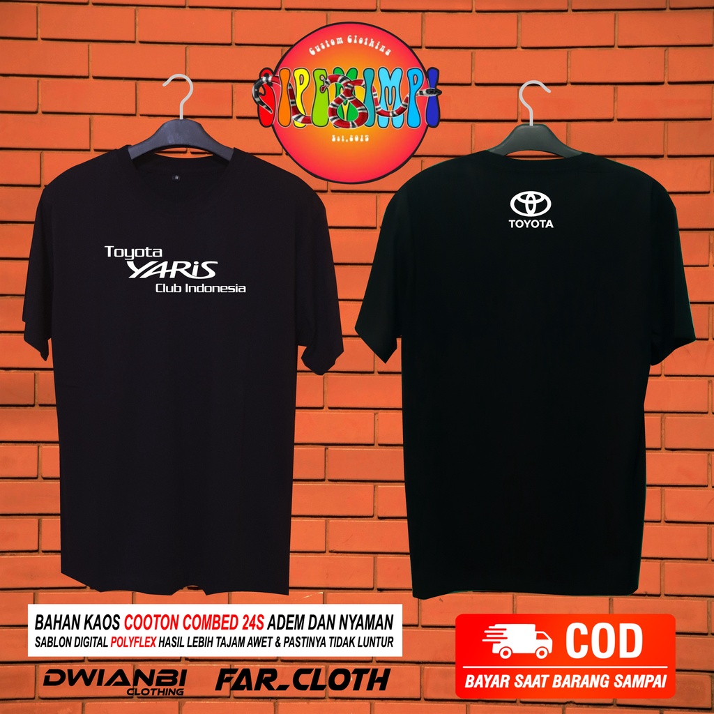 BAJU KAOS TOYOTA YARIS //CLUB MOBIL//BISA COD //DISTRO PREMIUM