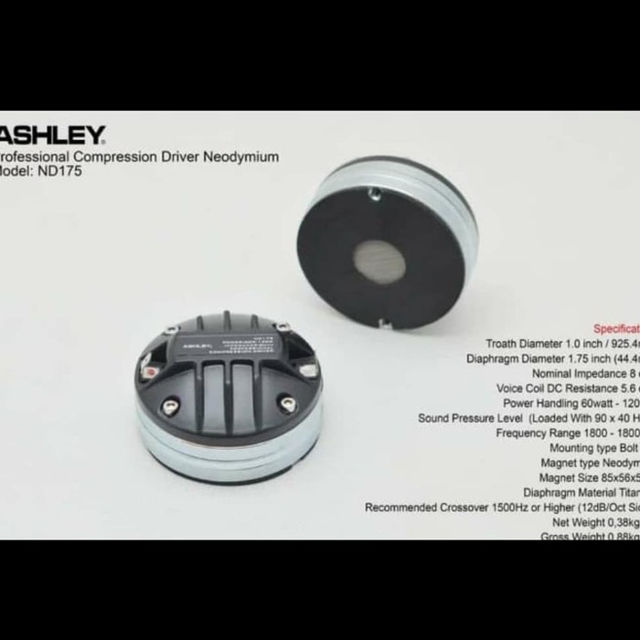 DRIVER NEODYMIUM ASHLEY ND175/ND 175 TWEETER ORIGINAL