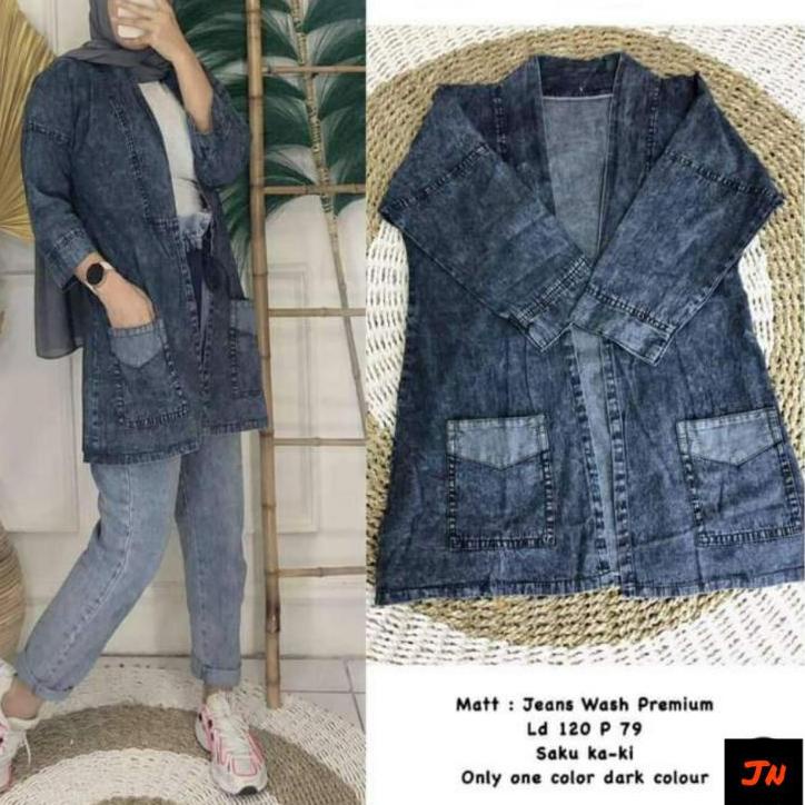 Chekout CARDIGAN JEANS WANITA/OUTER JEANS WANITA/CARDIGAN OUTER TERBARU TERMURAH