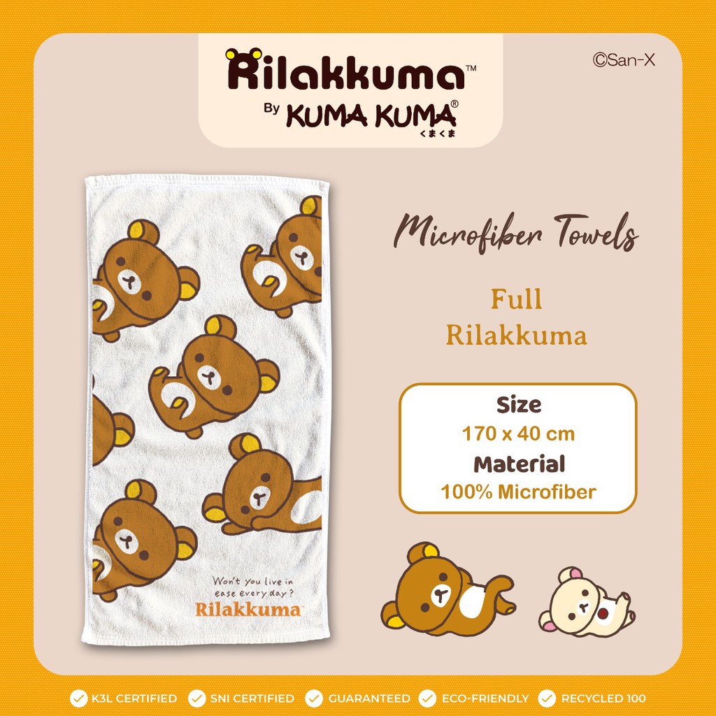 Kuma Kuma Microfiber Towel / Handuk Mikrofiber Karakter CBKS