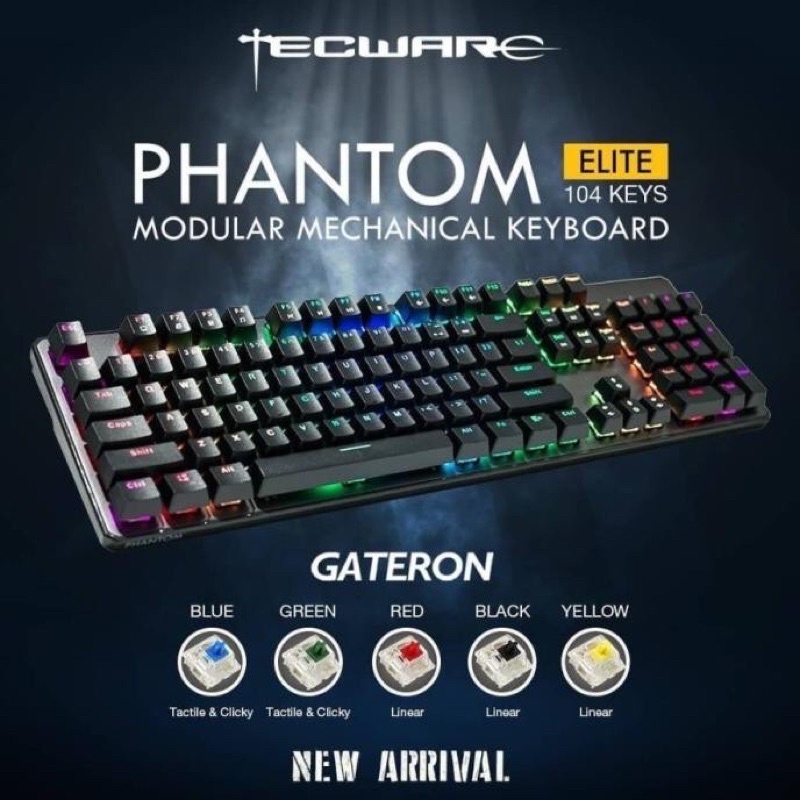 keyboard gaming tecware phantom elite 104 gateron blue