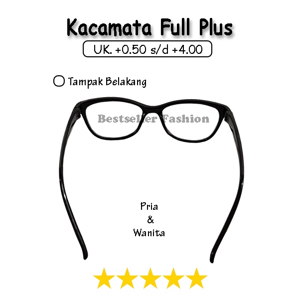 Kacamata Frame Cat Eye Kacamata Baca Lensa Plus (+) Pria Wanita Kacamata Rabun Dekat +1.00 s/d +3.00