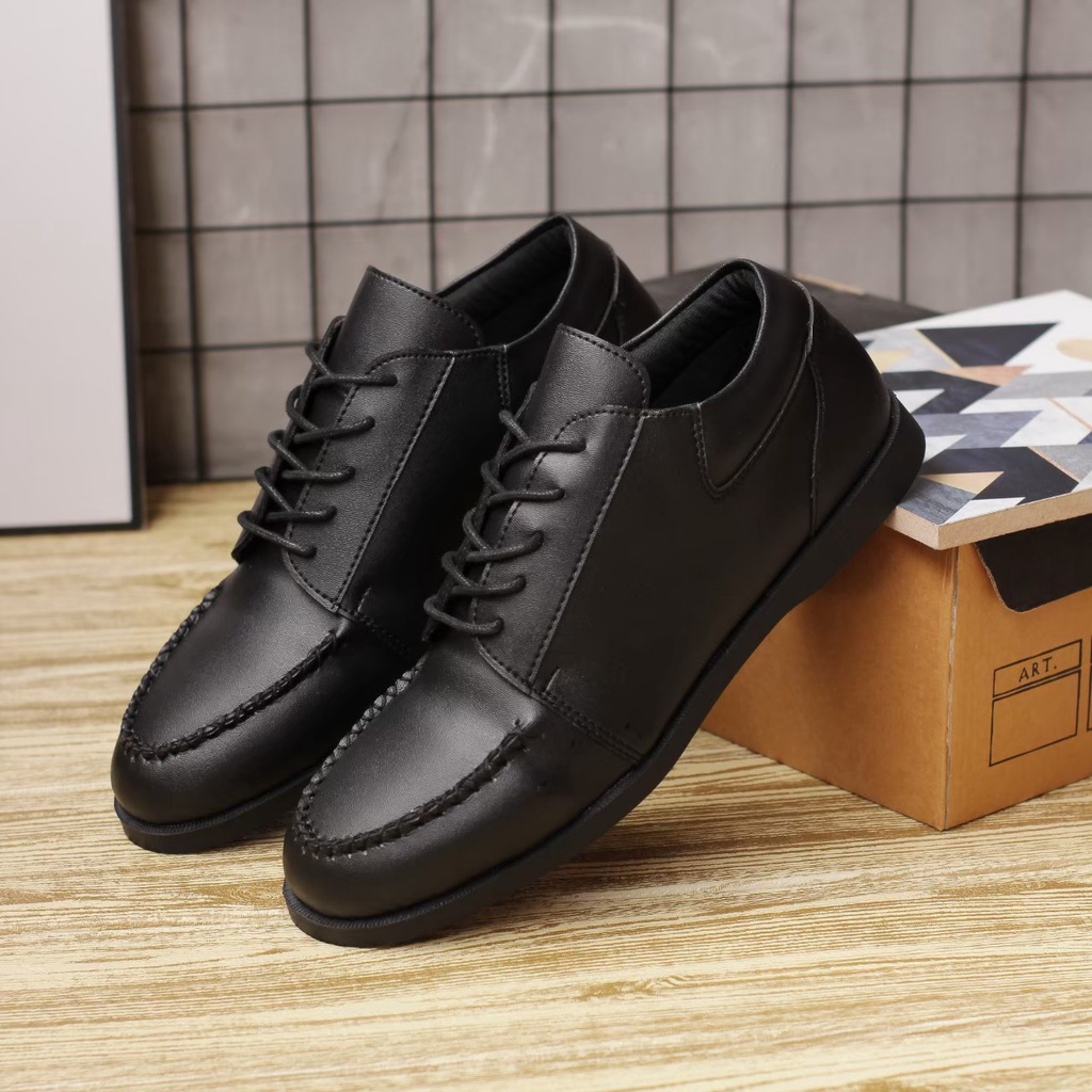 Sepatu Formal Pantofel Pria Hitam Brown Tali Casual Kerja Kantor Kuliah Fashion Pesta Kondangan Gereja Original Kulit Syintetik Kekinian Terlaris Murah