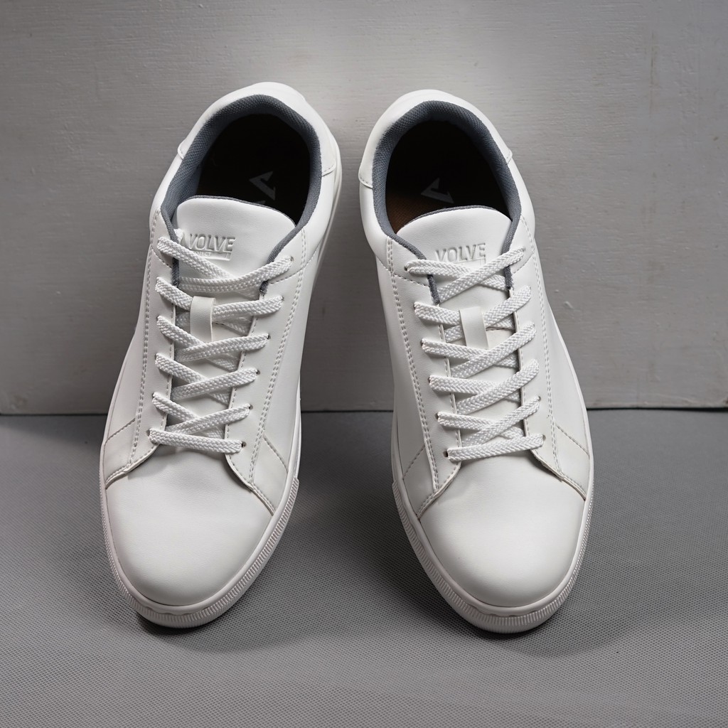 Rover White | Sepatu Casual Sneakers Kasual Polos Ori Pria Cowok Lokal Footwear Jalan | FORIND Volve