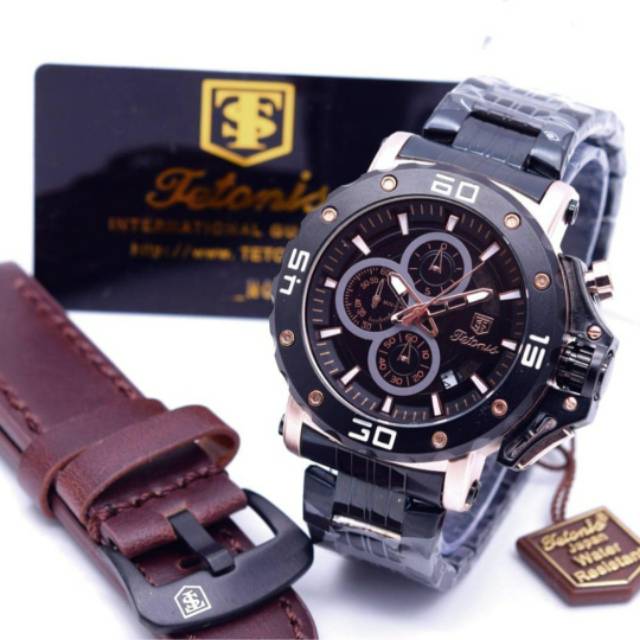 JAM TANGAN PRIA TETONIS ORIGINAL PAKET RANTAI