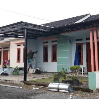 KANOPI BAJA RINGAN + CAT Kanopi Rumah Minimalis Atap Spandek Alderon