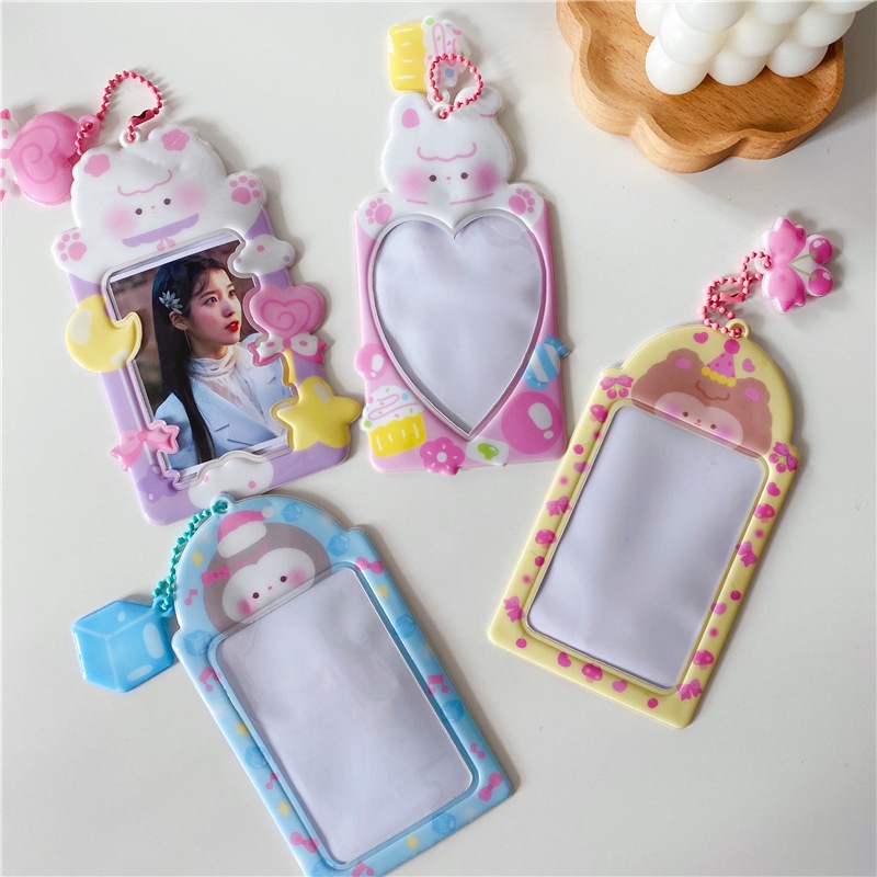 Holder Kartu ID / Foto Motif Kartun Kpop Kawaii Dengan Rantai