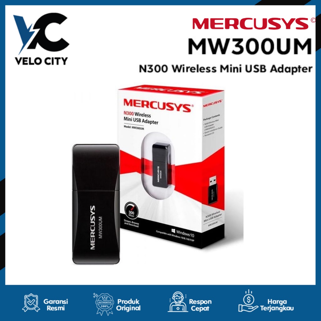 Mercusys MW300UM N300 Wireless Mini USB Adapter garansi Resmi 1 Tahun