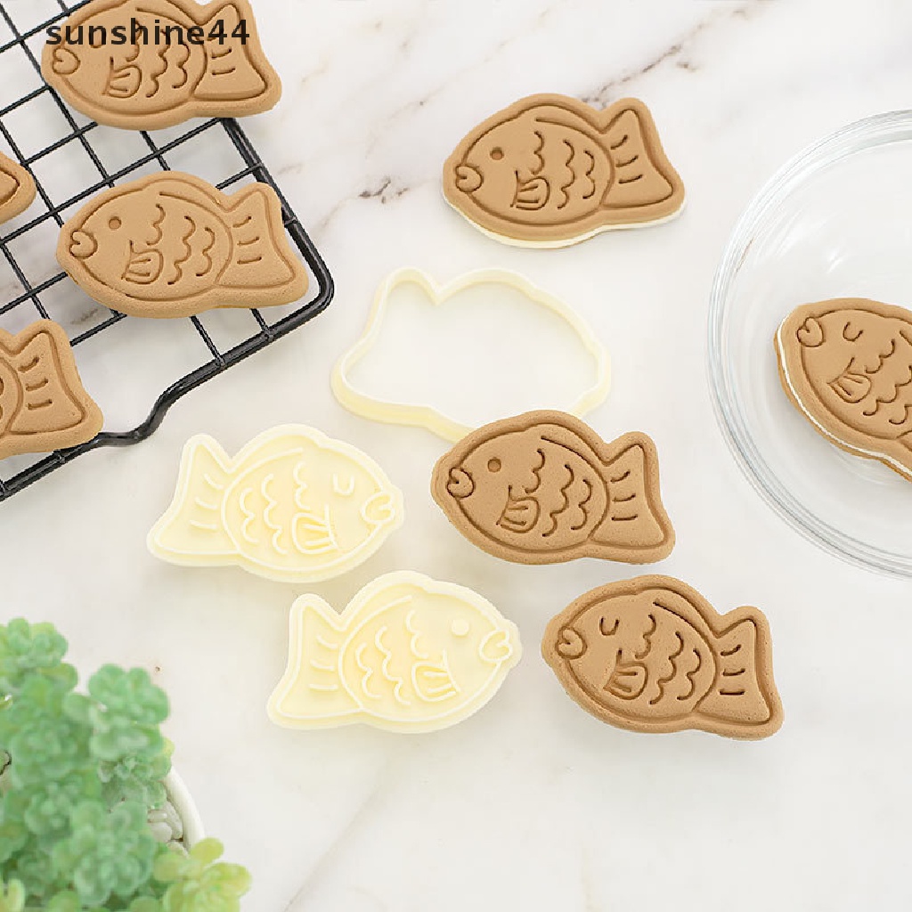 Sunshine Cetakan Kue / Sandwich / Cookie Bentuk Ikan Kecil 3d