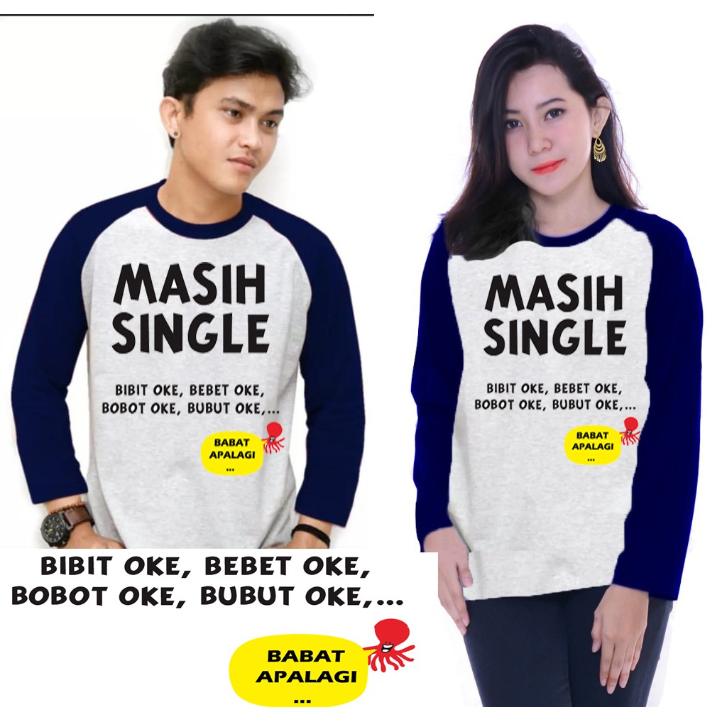 Kaos Raglan Gambar Single | Lengan Panjang | Ukuran M - L - XL -XXL