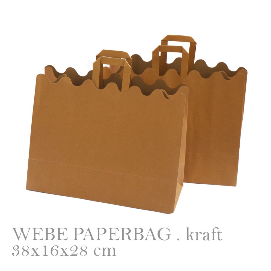 

[HARGA 10PCS] WEBE PAPERBAG : 38 x 16 x 28 cm, paperbag brownies / paperbag bolu