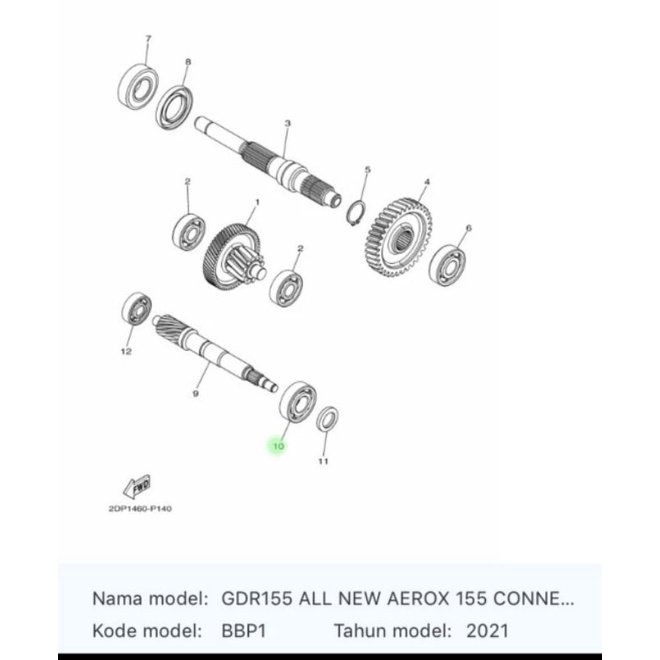 BEARING LAHER AS PULLY PULI NEW NMAX NEW AEROX ASLI ORI YAMAHA 93306 254Y2