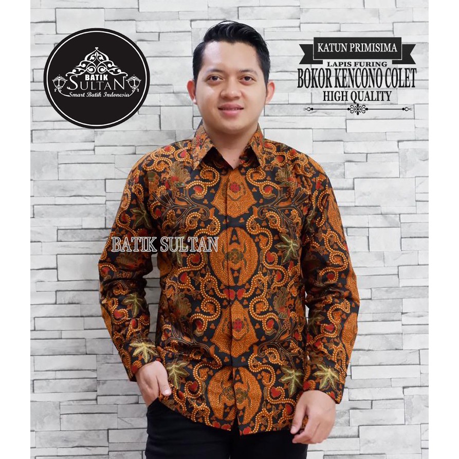 Bokor Kencono Colet Kemeja Batik Pria Panjang Full Furing by Batik Sultan