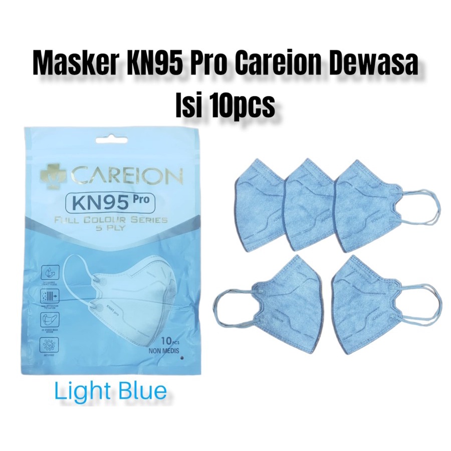 MASKER KN95 PRO CAREION EARLOOP 5PLY ISI 10PCS MASKER KN95 CAREION KN 95 PRO DEWASA WARNA WARNI ISI 10PCS