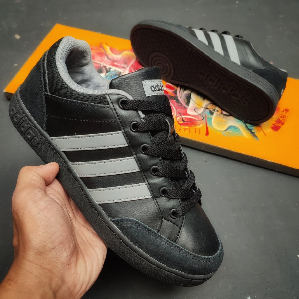 PROMO Sepatu Pria dan Wanita Adidas Neo Black Grey Original Sisa Eksport, Harga Termurah