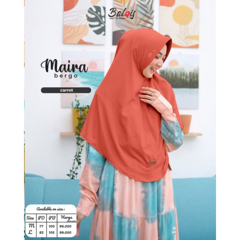 bergo maira size M bahan Jersey ori Balqis hijab