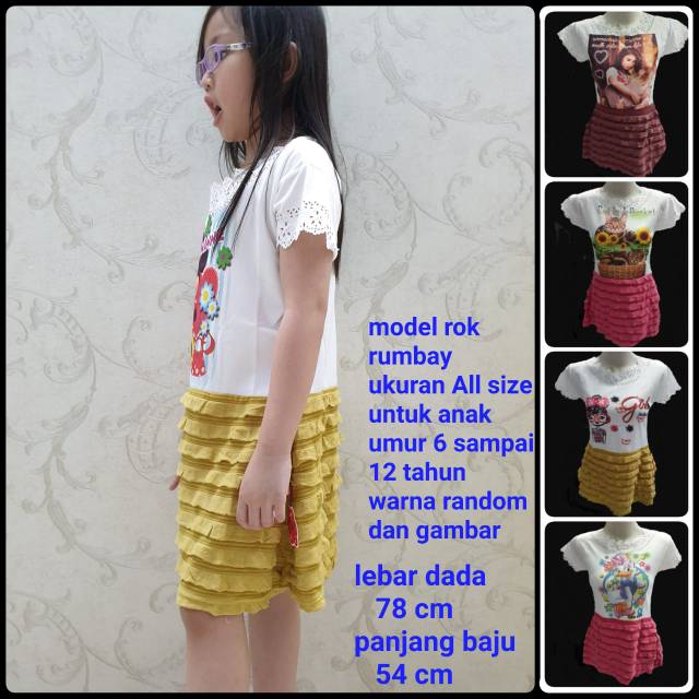 Tokoabelgrosir model rumbay umur 6-12 tahun bahan lotto warna rayon