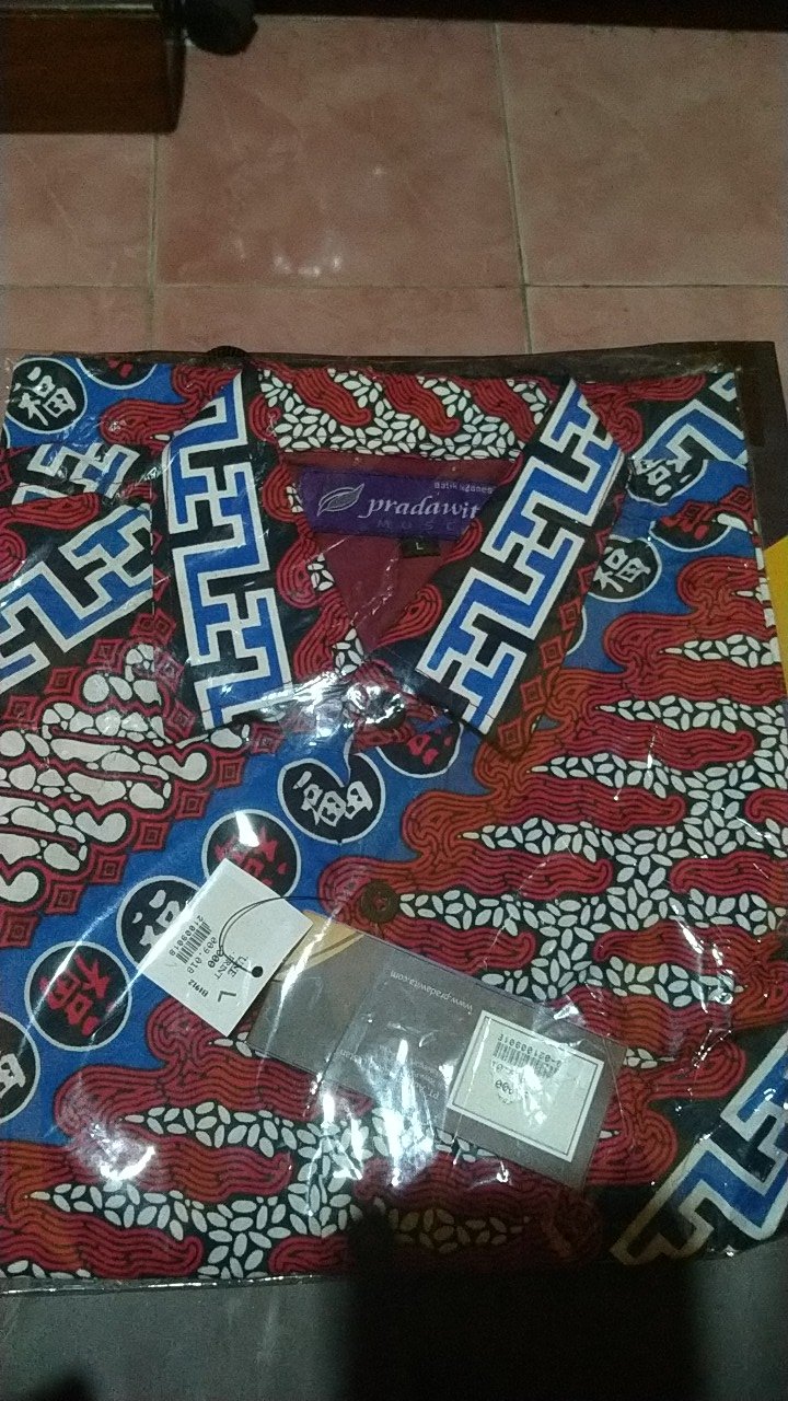 Pradawita Batik Kemeja Slim Fit Fortune 1b-merah