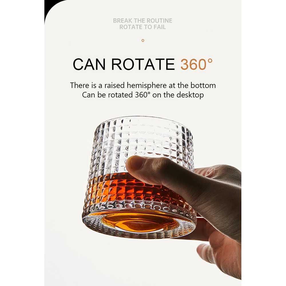TD-DA One Two Cups Gelas Cangkir Spinning Whisky Wine Glass Cup 150ml YJ101