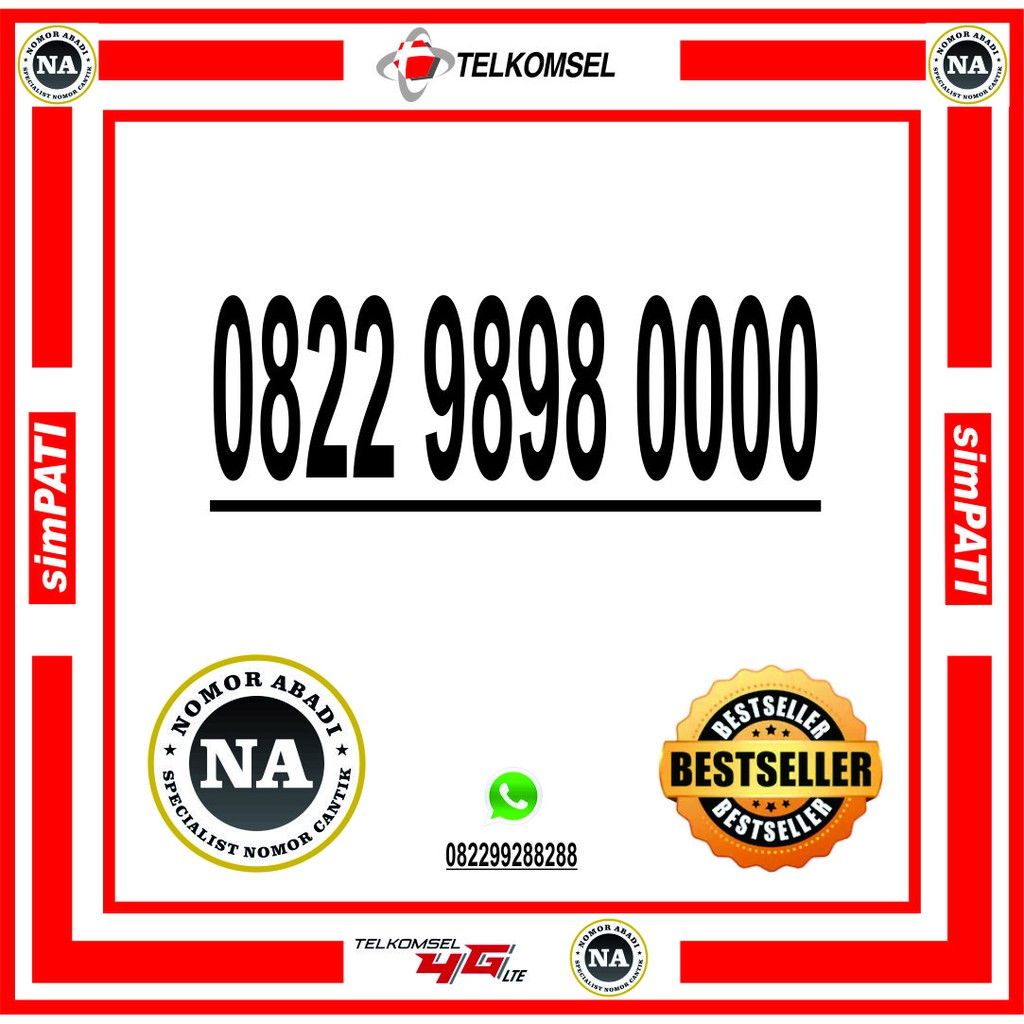 nomorcantik kartu perdana simpati 4G 80000 h80001