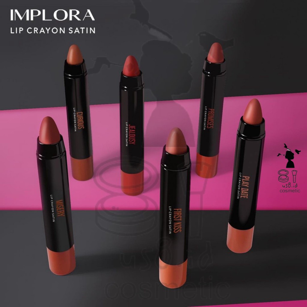 IMPLORA Lip Crayon Satin | Lipstick | Lip Cream | Lipcream | Lipcrayon BPOM