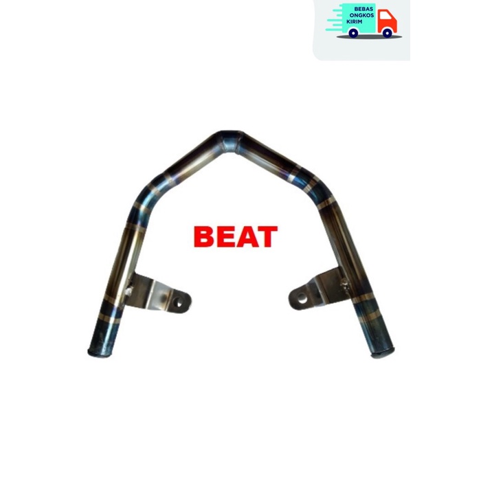 COD  Behel Belakang Motor BEAT FI Two Tone Bahan Full Stainless - Blue ORI