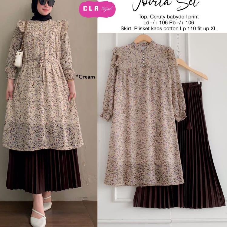 Top Produk.. ((RESTOK)) GAMIS JOVITA SET BY CLA HIJAB