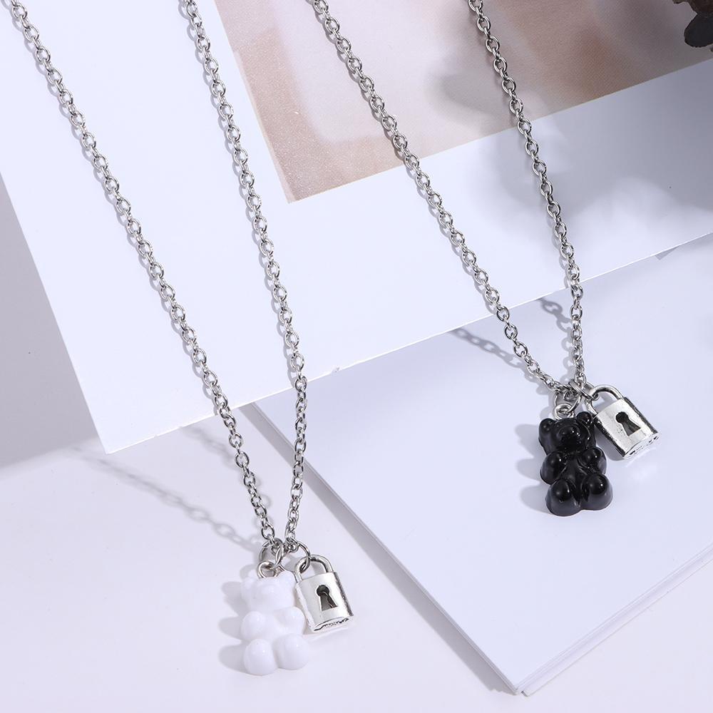 Lily Bear Liontin Kalung Trendi Glamour Hadiah Pesta Rantai Ganda Liontin Choker