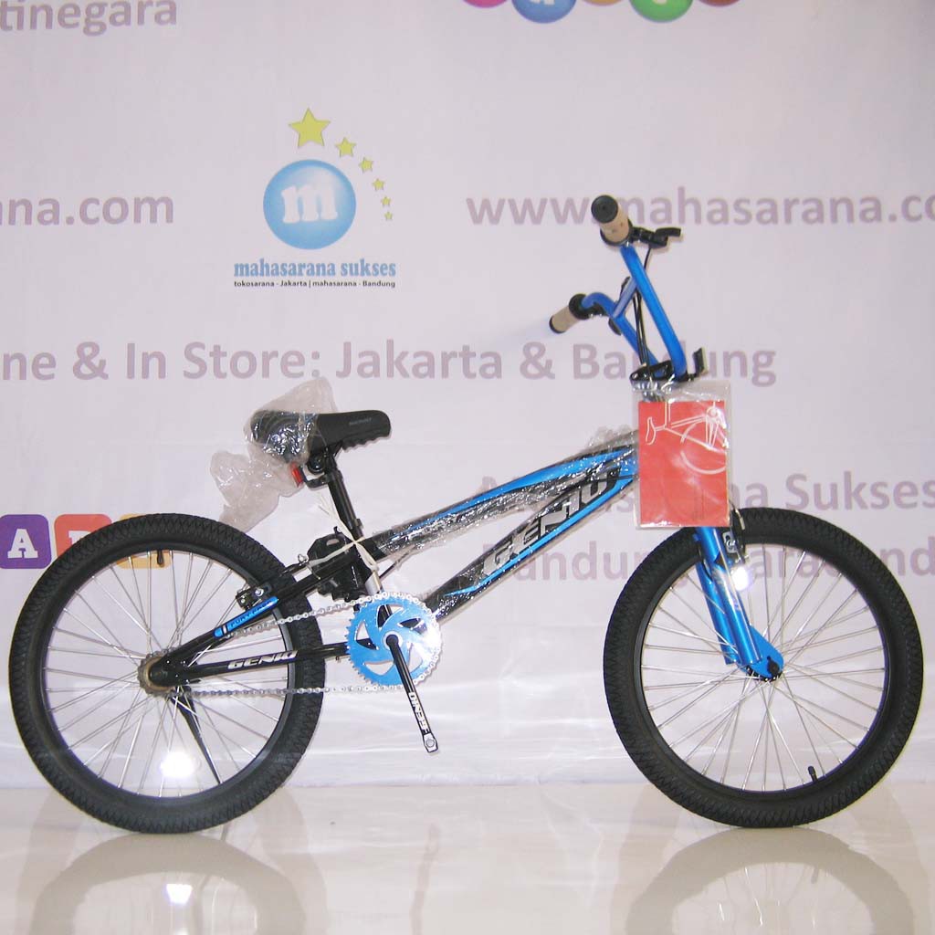 Bandung 20in Genio Fury Steel Freestyle BMX Sepeda Stem dengan Rotor Blue