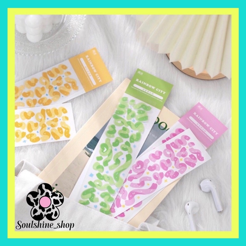 

2Lembar Sticker Pelangi Gaya Ins Gaya Scrapbook Berwarna-warni Perlengkapan Sticker Dekoratif
