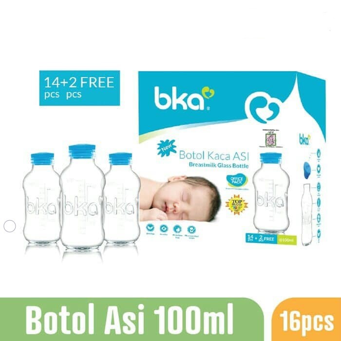 Botol Kaca Asi BKA 100ml Kemasan isi 16pcs - BKA Botol Asi - Botol Asi Baru - Botol Vial