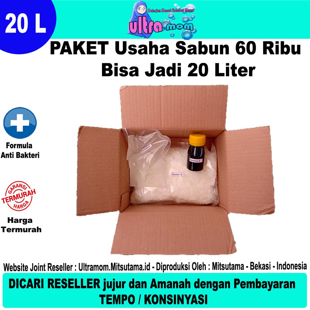 Biang Sabun Deterjen Cair Ultramom 20L untuk Cuci Baju Mesin Cuci / Tangan + Anti Bakteri