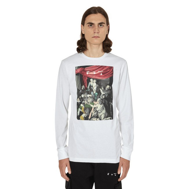 Off White FW20 Caravaggio Painting Long Sleeve Tee - White